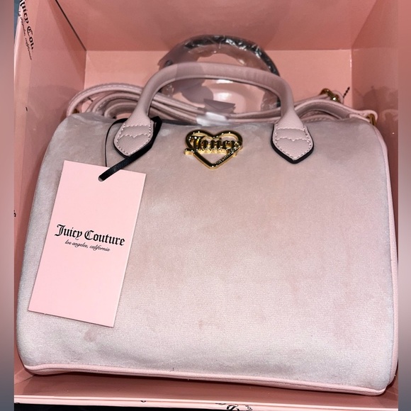 Juicy Couture Pink Diamond Velour 2 Piece Satchel Set, NWT - Picture 3 of 7